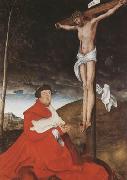CRANACH, Lucas the Elder Cardinal Albrecht of Branden-burg before the Crucified Christ (mk08) oil painting picture wholesale